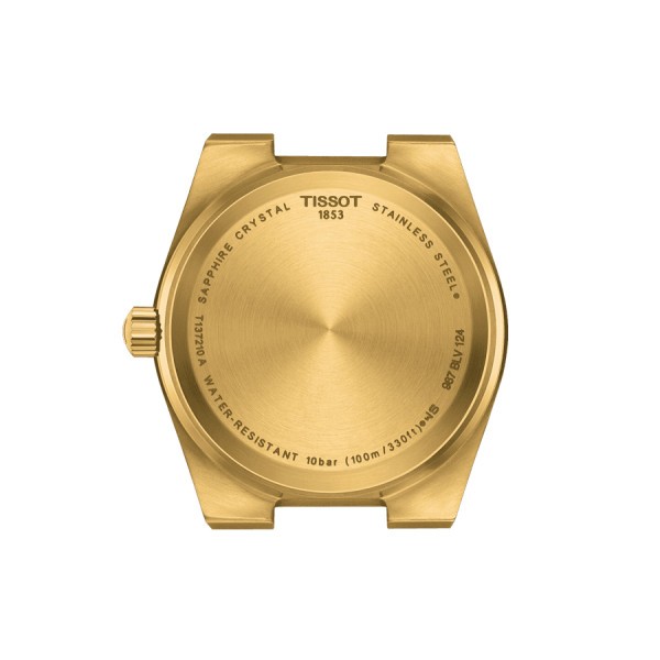 Montre Tissot T-Classic PRX quartz cadran doré bracelet acier PVD Or jaune 35 mm T137.210.33.021.00