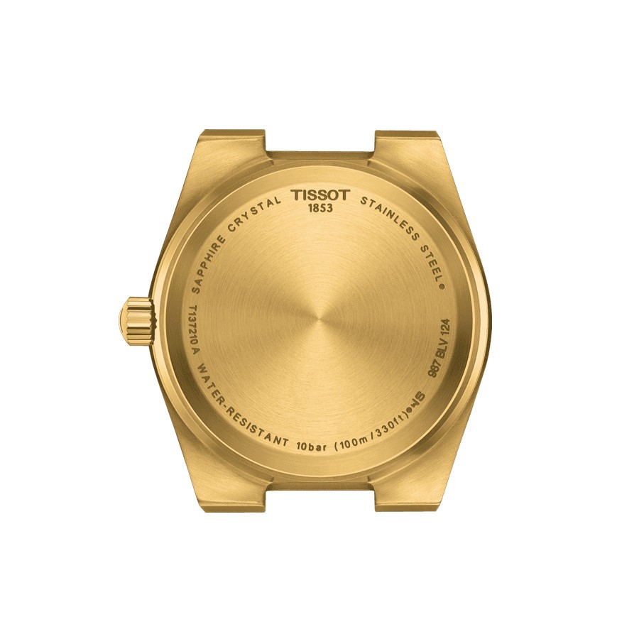 Montre Tissot T-Classic PRX quartz cadran doré bracelet acier PVD Or jaune 35 mm T137.210.33.021.00