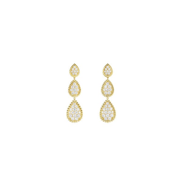 Boucles d'oreilles Boucheron Serpent Bohème en or jaune et diamants