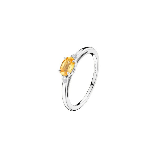 Bague Lepage Juliette en or blanc et saphir jaune LEB5SJ6X4CG