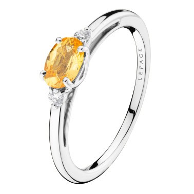 Bague Lepage Juliette en or blanc et saphir jaune LEB5SJ6X4CG