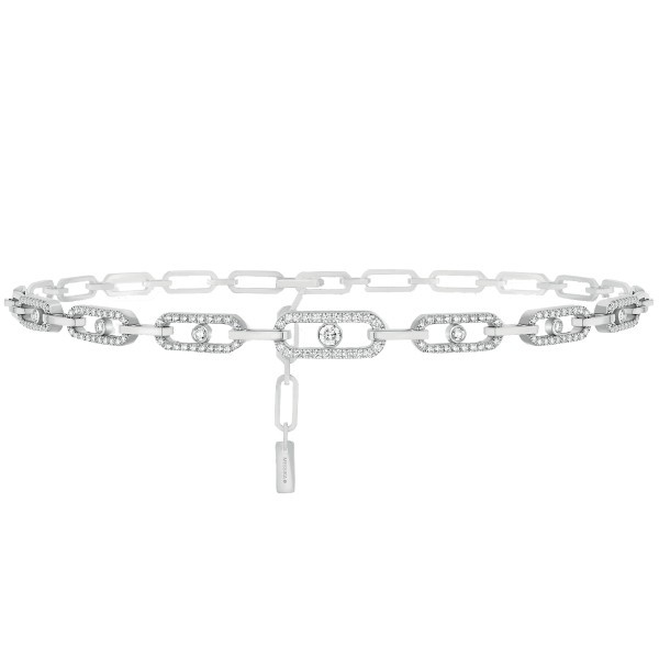 Necklace Choker Messika Move Uno Multi in white gold and diamonds