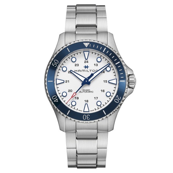 Hamilton Khaki Navy Scuba automatic watch white dial steel bracelet 43 mm H82505150