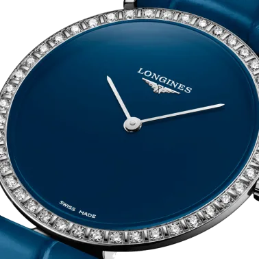 Montre Longines La Grande Classique quartz lunette sertie cadran bleu 29 mm L4.523.0.90.2