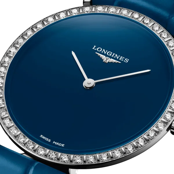 Montre Longines La Grande Classique quartz lunette sertie cadran bleu 29 mm L4.523.0.90.2