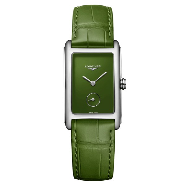Longines DolceVita quartz watch green dial green leather strap 23,30 x 37 mm L5.512.4.60.2