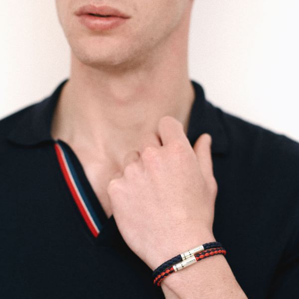 Bracelet Le Gramme x Orlebar Brown Câble nato marine Le 7g LG_CARBRNMA051_07OB