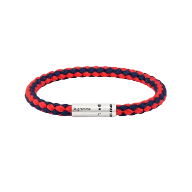 Bracelet Le Gramme x Orlebar Brown Câble nato marine et rouge Le 7g LG_CARBRNMR051_07OB