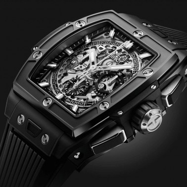 Montre Hublot Spirit Of Big Bang Black Magic automatique cadran squelette 42 mm 642.CI.0170.RX