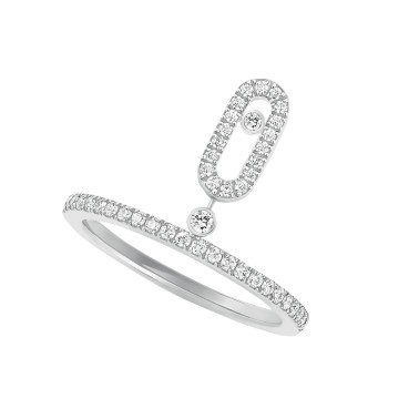 Bague Messika Move Uno Pampille Pavée en or blanc et diamants 11163G