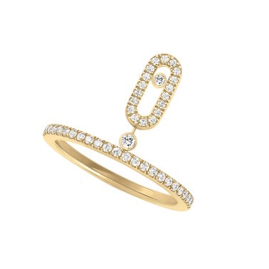 Bague Messika Move Uno Pampille Pavée en or jaune et diamants 11163J