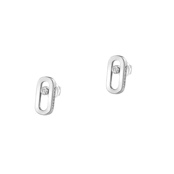 Puces Messika d'oreilles Move Uno en or blanc et diamant