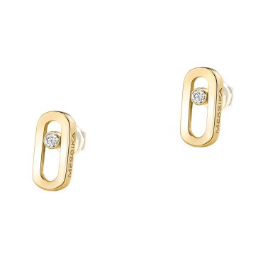Puces d'oreilles Messika Move Uno en or jaune et diamant