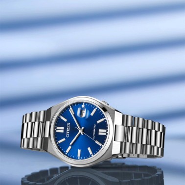 Montre Citizen Tsuyosa automatique cadran bleu bracelet acier 40 mm