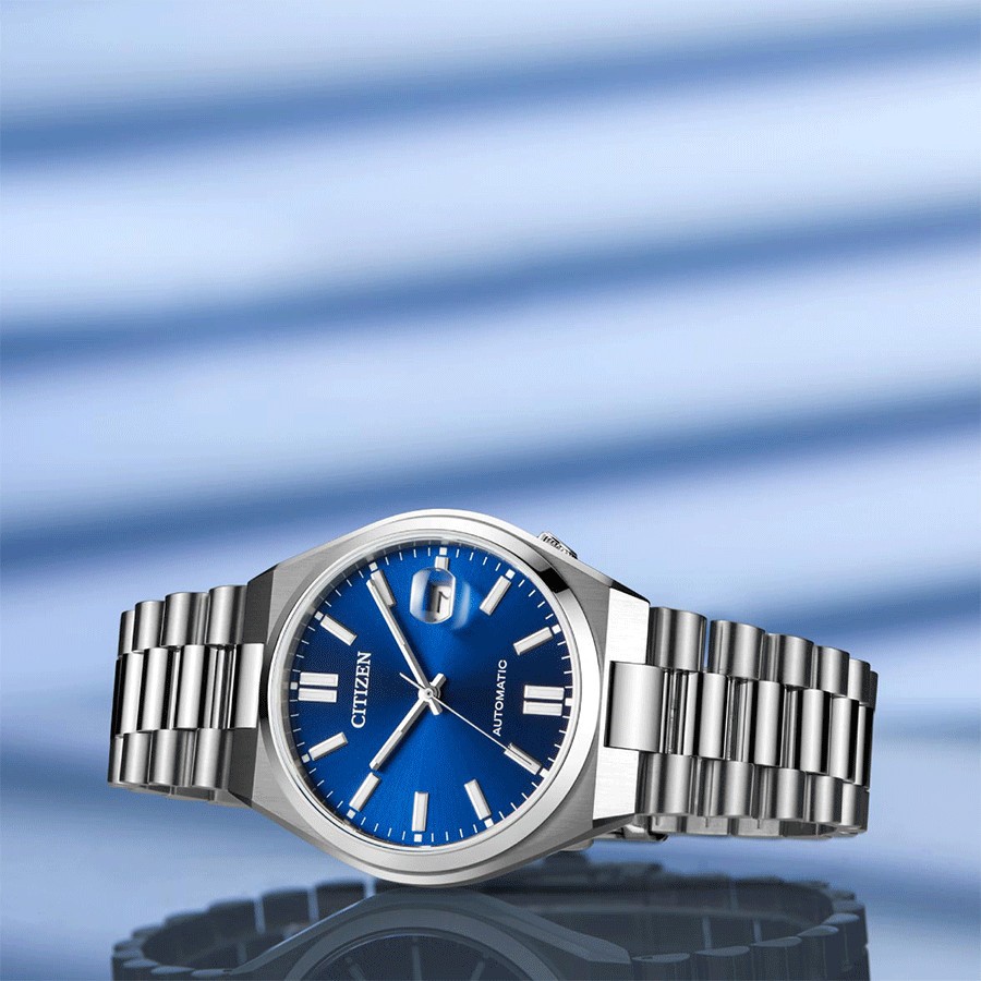 Montre Citizen Tsuyosa automatique cadran bleu bracelet acier 40 mm