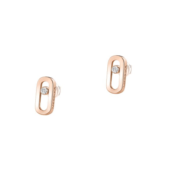 Puces d'oreilles Messika Move Uno en or rose et diamant 12305R