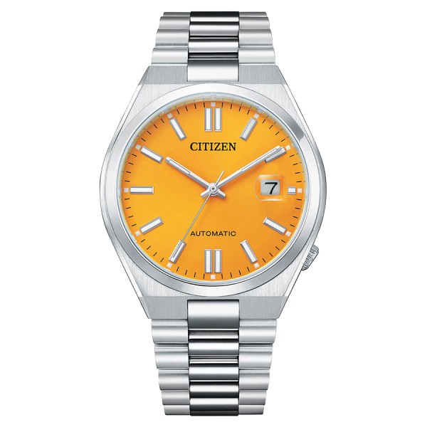 Montre Citizen Tsuyosa automatique cadran jaune bracelet acier 40 mm