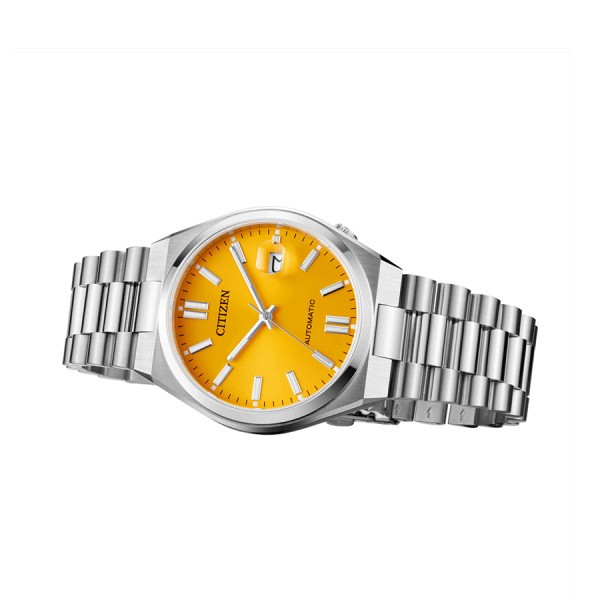 Citizen Tsuyosa automatic watch yellow dial steel bracelet 40 mm