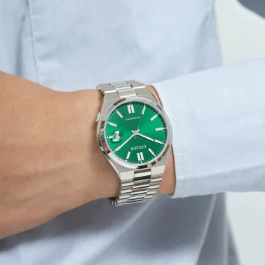 Citizen Tsuyosa automatic watch green dial steel bracelet 40 mm