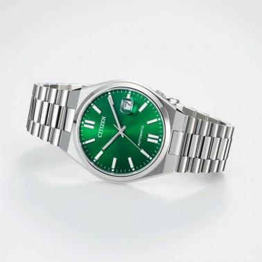 Montre Citizen Tsuyosa automatique cadran vert bracelet acier 40 mm
