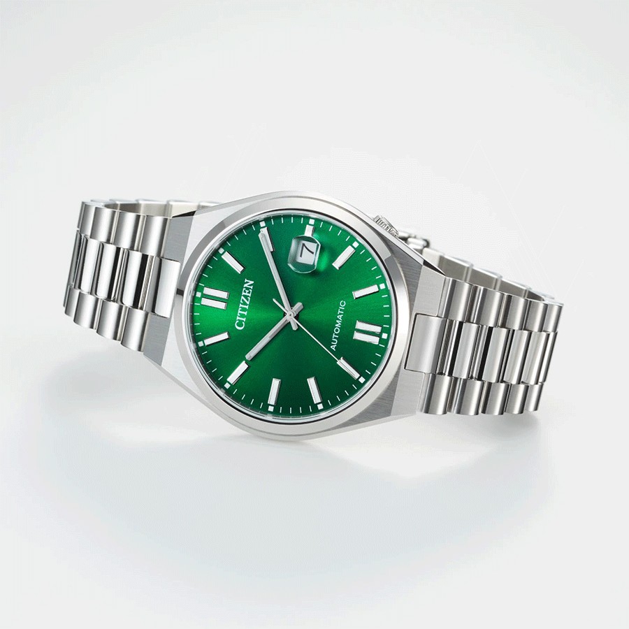Montre Citizen Tsuyosa automatique cadran vert bracelet acier 40 mm
