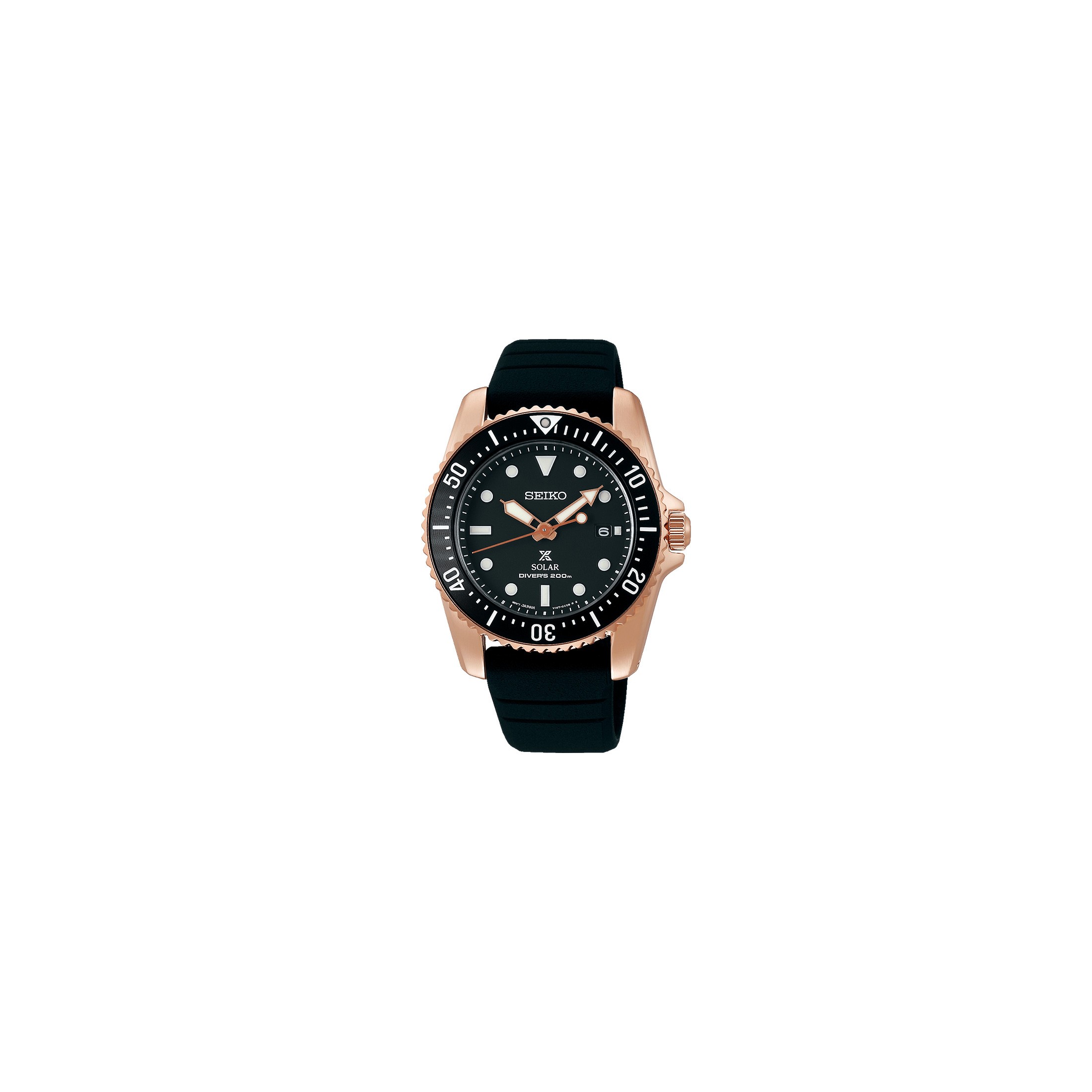 Seiko Prospex Solaire Diver's PVD rose gold watch with black dial  mm  SNE586P1 - Lepage