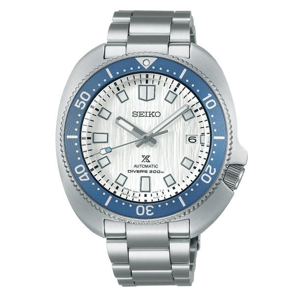 Seiko Prospex Automatic Diver's 1970 Save The Ocean watch white dial steel bracelet 42.7 mm