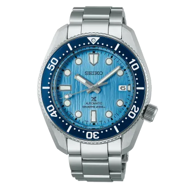 Montre Seiko Prospex Automatique Diver's 1968 Save The Ocean cadran bleu bracelet acier 42 mm