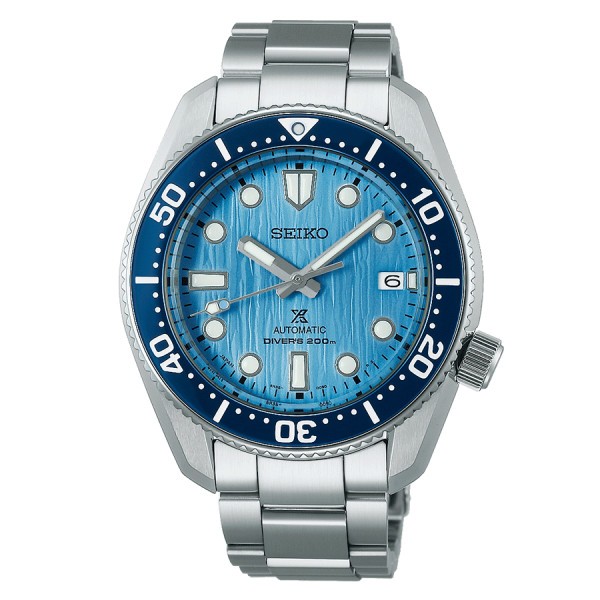 Montre Seiko Prospex Automatique Diver's 1968 Save The Ocean cadran bleu bracelet acier 42 mm