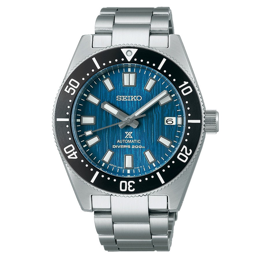 Montre Seiko Prospex Automatique Diver's 1965 Save The Ocean cadran bleu bracelet acier 40,5 mm