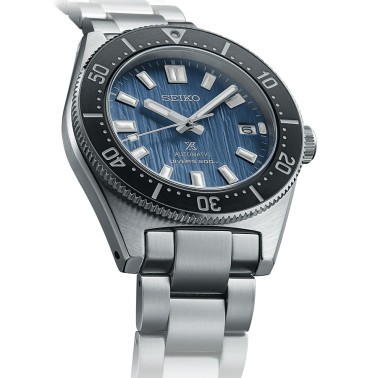 Montre Seiko Prospex Automatique Diver's 1965 Save The Ocean cadran bleu bracelet acier 40,5 mm