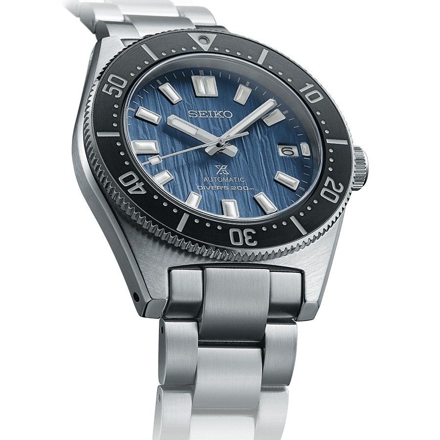 Montre Seiko Prospex Automatique Diver's 1965 Save The Ocean cadran bleu bracelet acier 40,5 mm