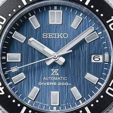 Montre Seiko Prospex Automatique Diver's 1965 Save The Ocean cadran bleu bracelet acier 40,5 mm