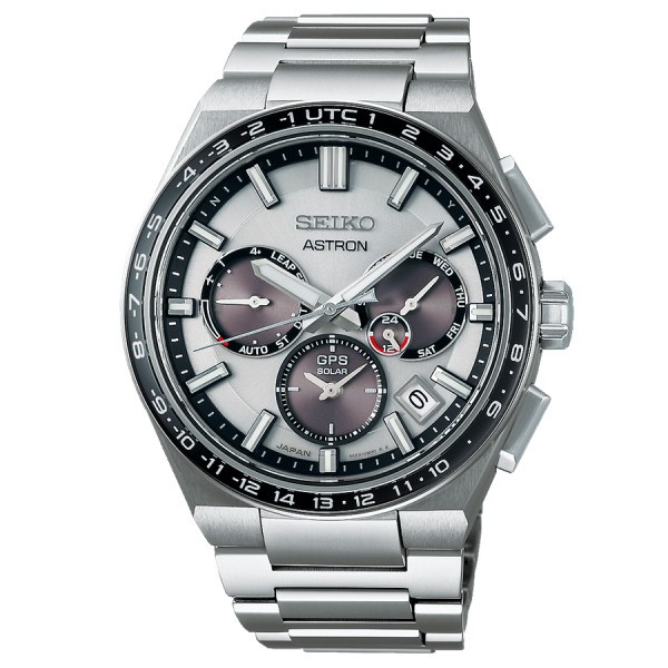 Seiko Astron GPS Solar 5X53 Dual-time titanium watch grey dial titanium bracelet 42.7 mm