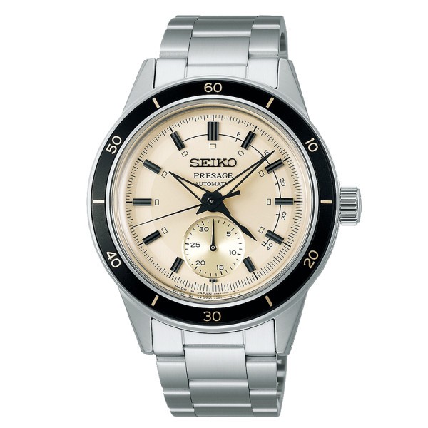 Seiko Presage Style 60's automatic watch cream dial steel bracelet 40.8 mm