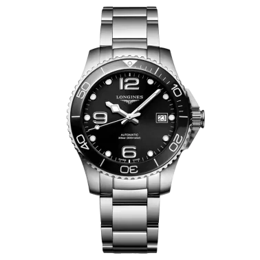 Longines HydroConquest automatic watch black dial steel bracelet 39 mm L3.780.4.56.6