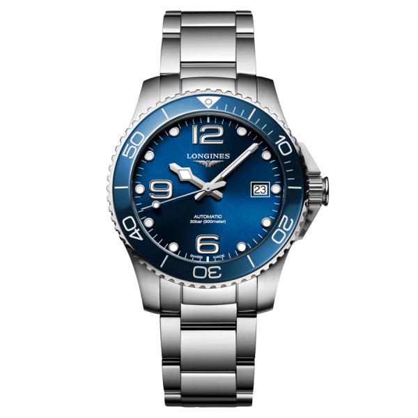 Longines HydroConquest automatic watch blue dial steel bracelet 39 mm L3.780.4.96.6