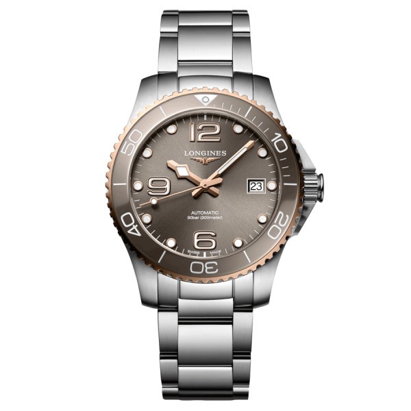 Longines HydroConquest automatic watch grey dial steel bracelet 39 mm L3.780.3.78.6