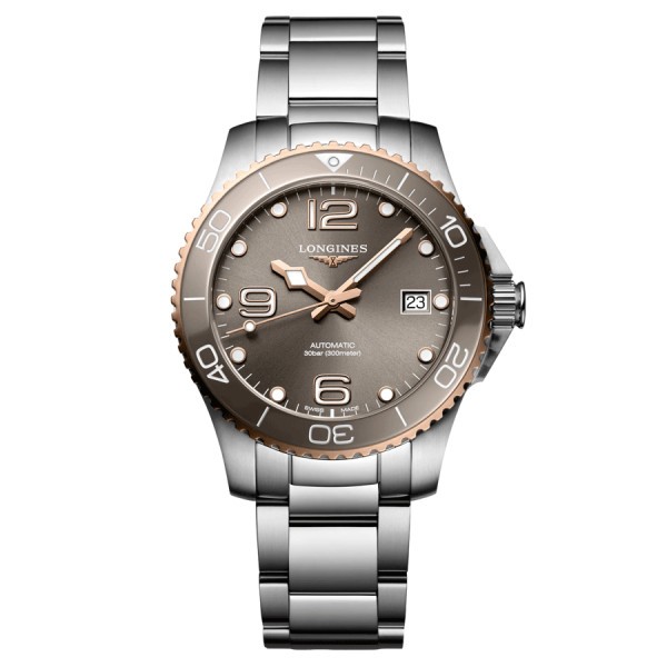 Montre Longines HydroConquest automatique cadran gris bracelet acier 39 mm L3.780.3.78.6