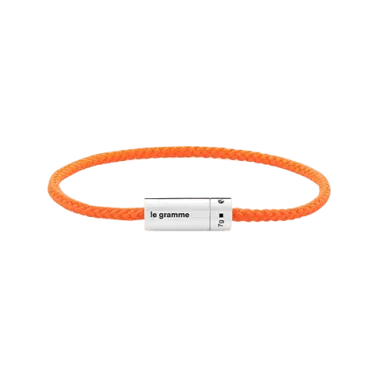 Bracelet Le Gramme Câble Le 7g en nato orange et argent lisse poli LG_CARPONOF051_05 