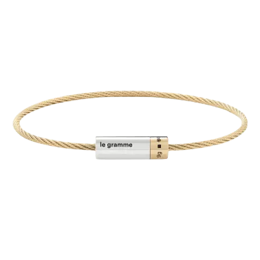 Bracelet Le Gramme Câble Le 9g en or jaune et argent lisse poli LG_COJPO052_09