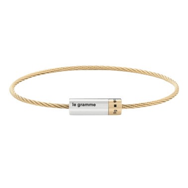 Bracelet Le Gramme Câble Le 9g en or jaune et argent lisse poli