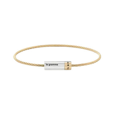 Bracelet Le Gramme Câble Le 9g en or jaune et argent lisse poli LG_COJPO052_09