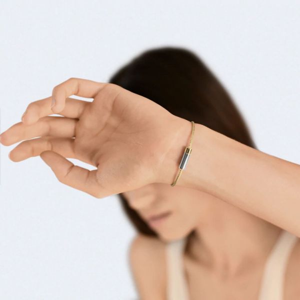 Bracelet Le Gramme Câble Le 9g en or jaune et argent lisse poli LG_COJPO052_09