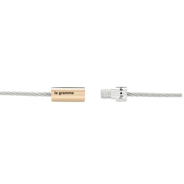 Bracelet Le Gramme Câble Le 7g en argent et or jaune lisse poli