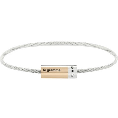 Bracelet Le Gramme Câble Le 7g en argent et or jaune lisse poli