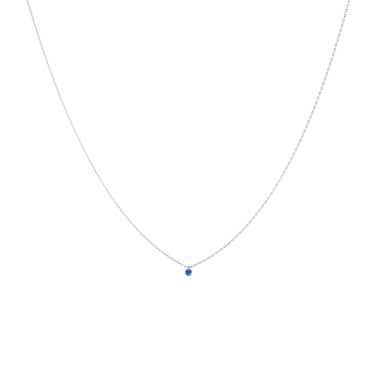 La Brune et La Blonde Mini Confetti necklace in white gold and 0.15 carat sapphire