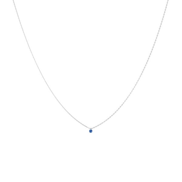 La Brune et La Blonde Mini Confetti necklace in white gold and 0.15 carat sapphire