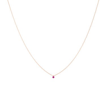 Collier La Brune et La Blonde Mini Confetti en or rose et rubis 0,15 carat CL0129PGRU