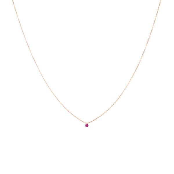 Collier La Brune et La Blonde Mini Confetti en or rose et rubis 0,15 carat CL0129PGRU
